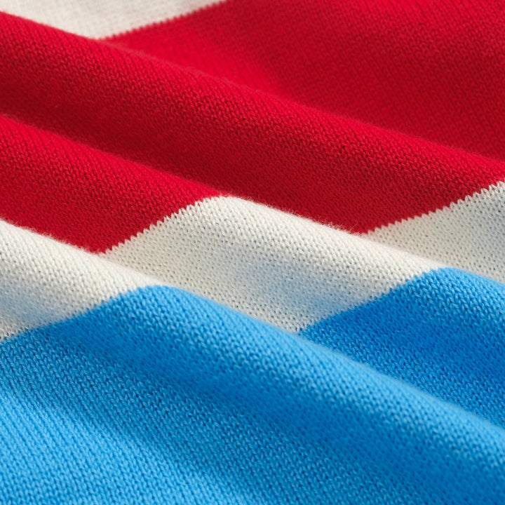 Men's vintage blue contrast knit cardigan