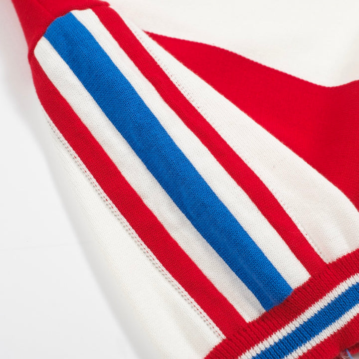 Men's white vintage 69V collar knitted polo