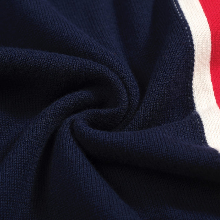 Cardigã masculino com bolso listrado azul marinho