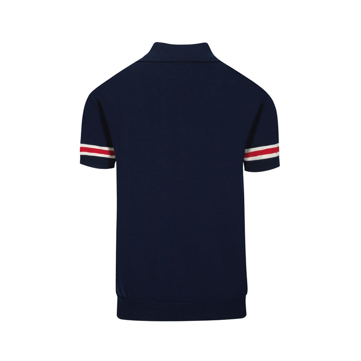 Cardigã masculino com bolso listrado azul marinho