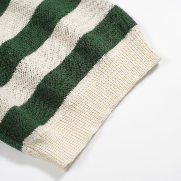 Men's green vintage jacquard cardigan