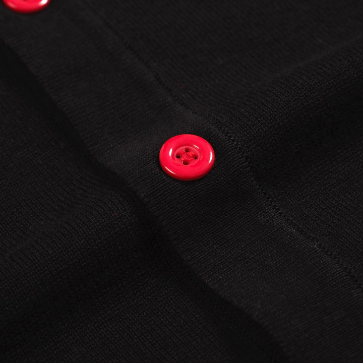 Men's black leopard print vintage knit cardigan