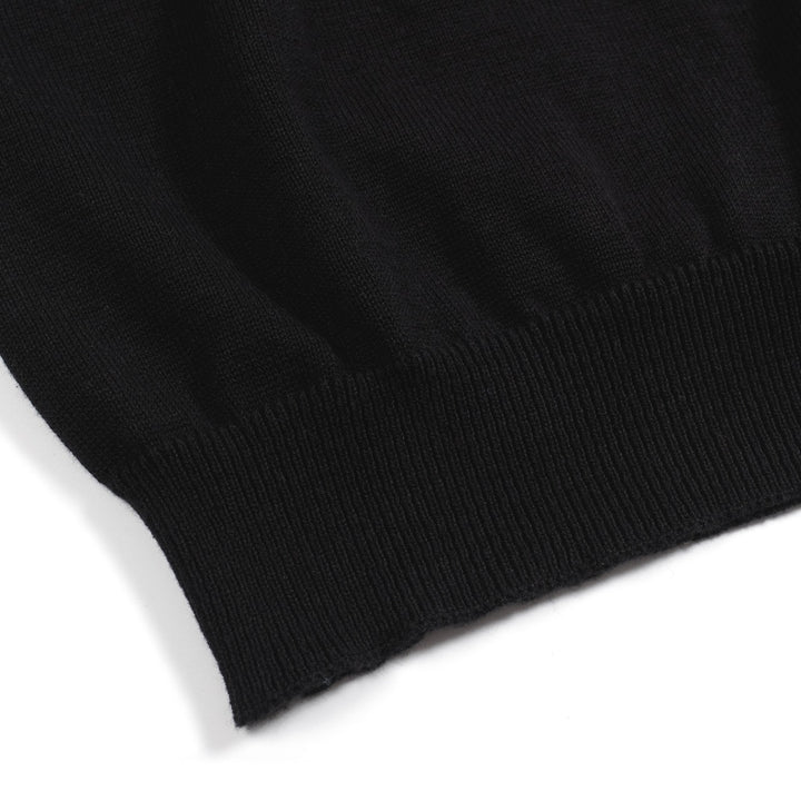 Men's black leopard print vintage knit cardigan