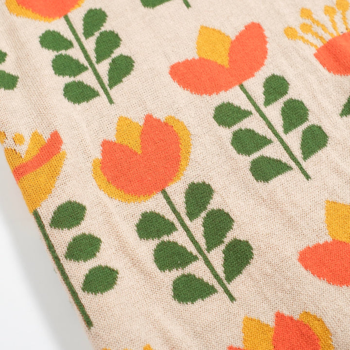 Men's green jacquard V-neck knit polo shirt - Designed by Carrie Cantwell