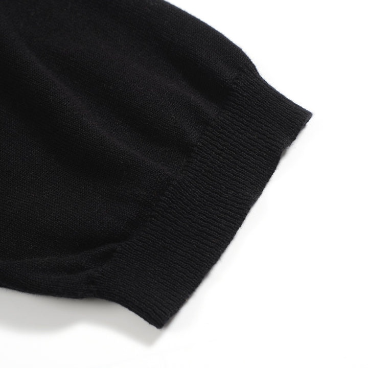 Men's black vintage 60's knitted polo shirt