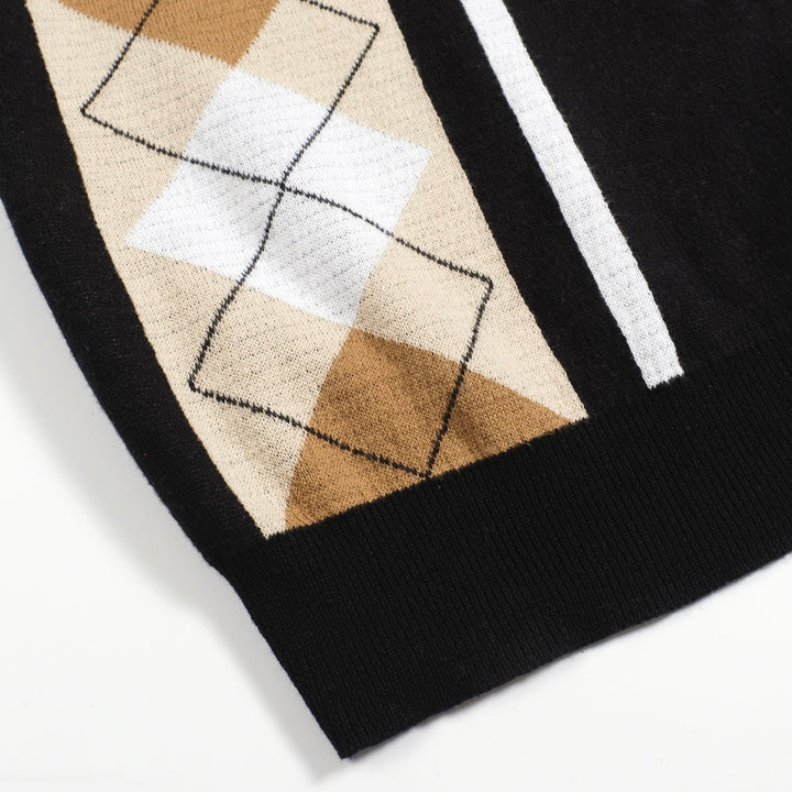 Men's black vintage 60's knitted polo shirt