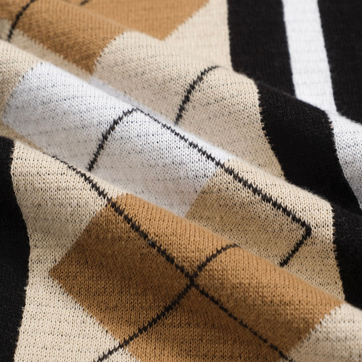 Men's black vintage 60's knitted polo shirt