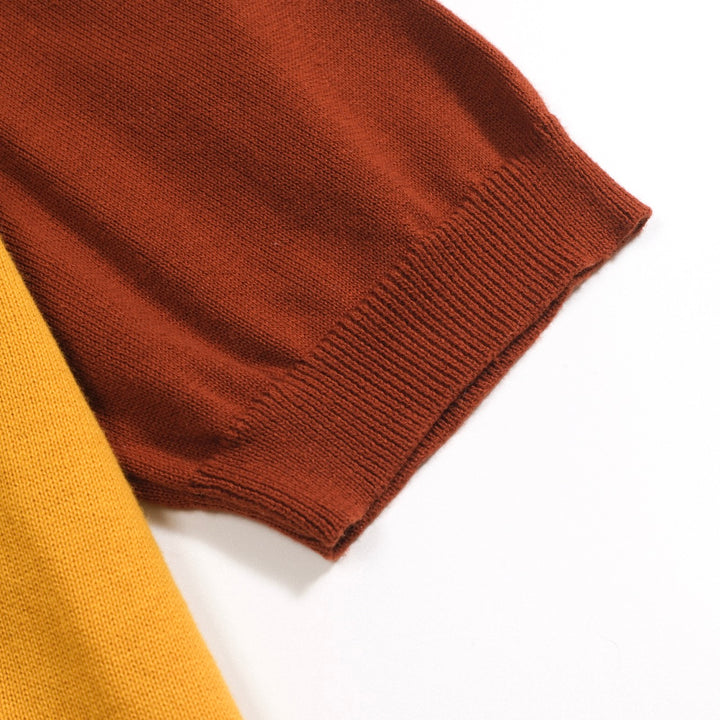 Men's vintage red auto jacquard knit polo shirt