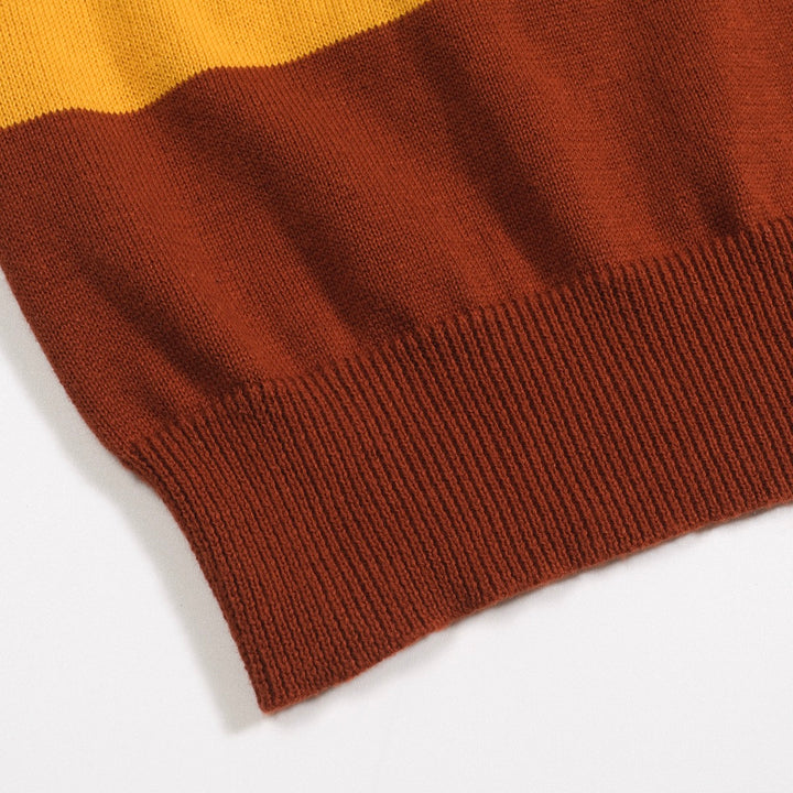 Men's vintage red auto jacquard knit polo shirt