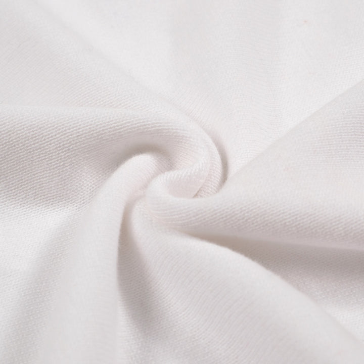 Men's vintage white striped casual knit T-shirt