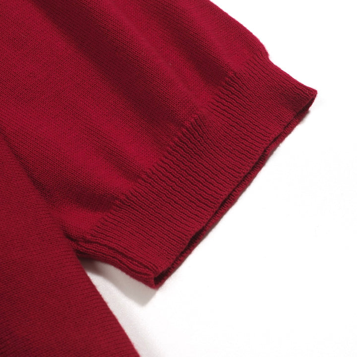 Men's red vintage 50's knitted polo shirt