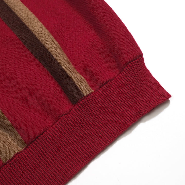 Men's red vintage 50's knitted polo shirt
