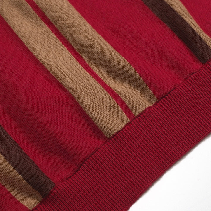 Men's red vintage 50's knitted polo shirt