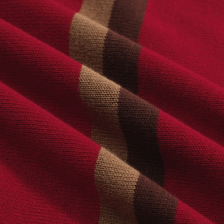 Men's red vintage 50's knitted polo shirt