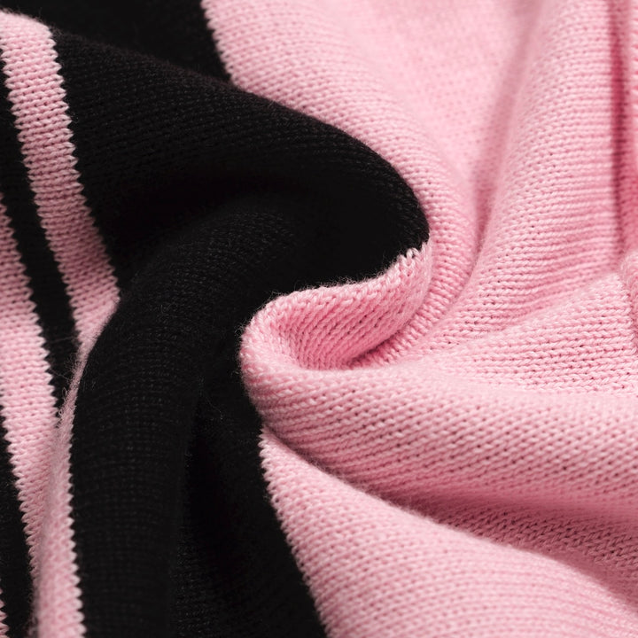 Men's black vintage period street striped cardigan