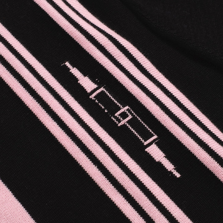 Men's black vintage period street striped cardigan