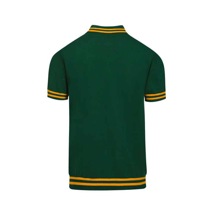 Men's green tiger Jacquard vintage knit polo shirt