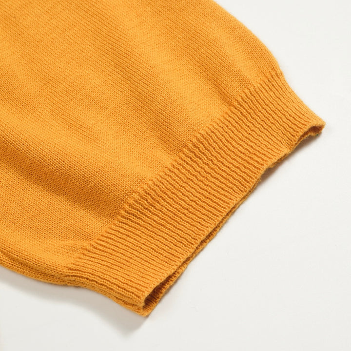 Men's yellow tiger Jacquard vintage knit polo shirt