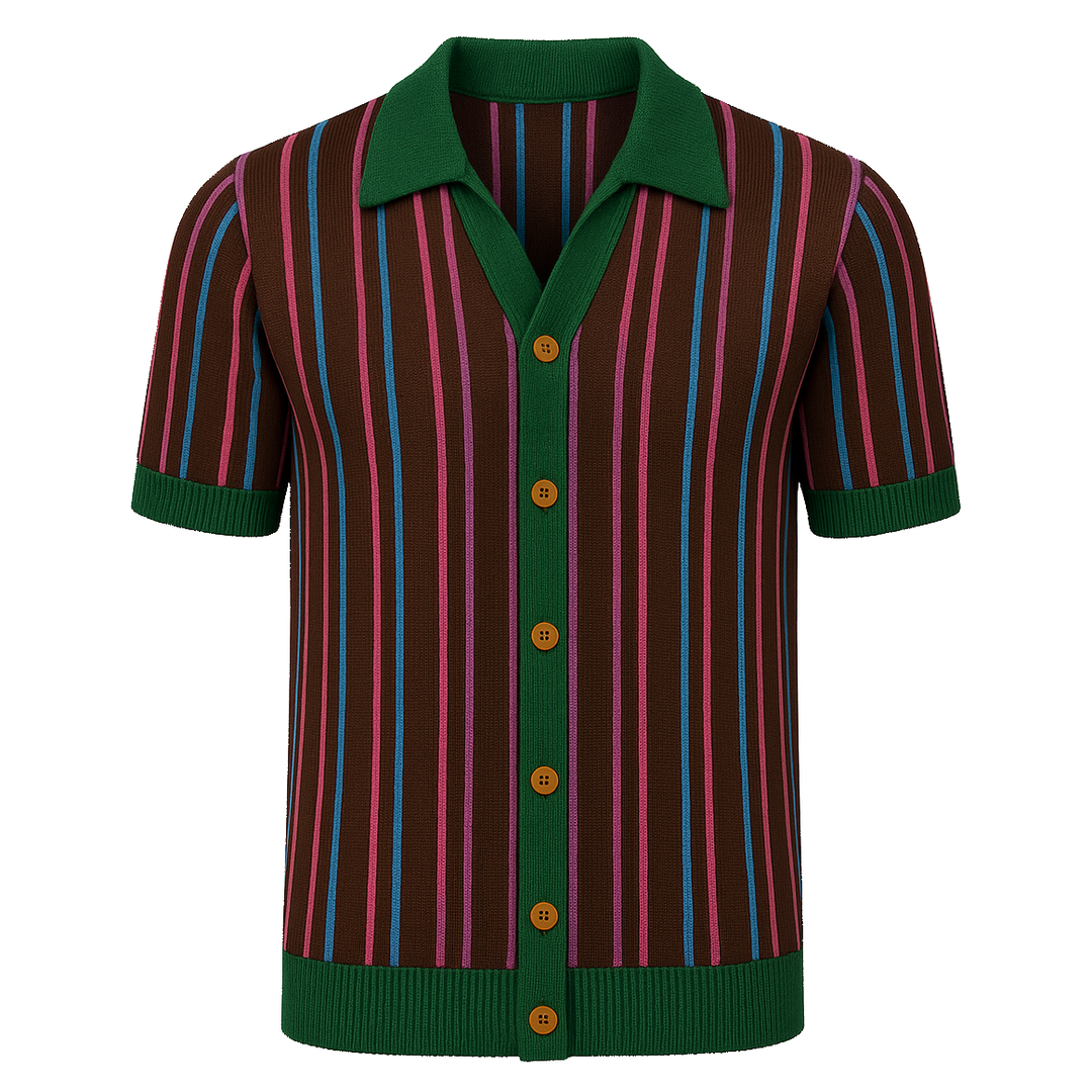 Πράσινο ριγέ ζαχαροπλαστικής Jacquard Cardigan