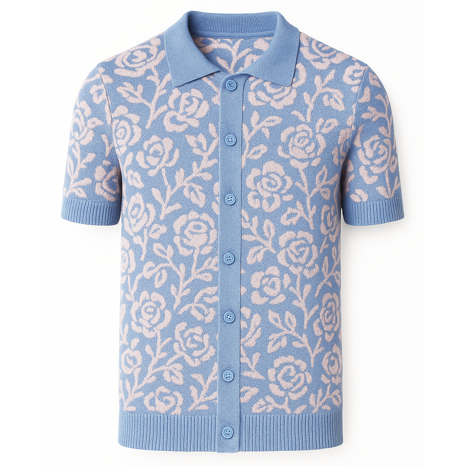 Cárdigan de punto informal de rayas azul azul marino para hombres