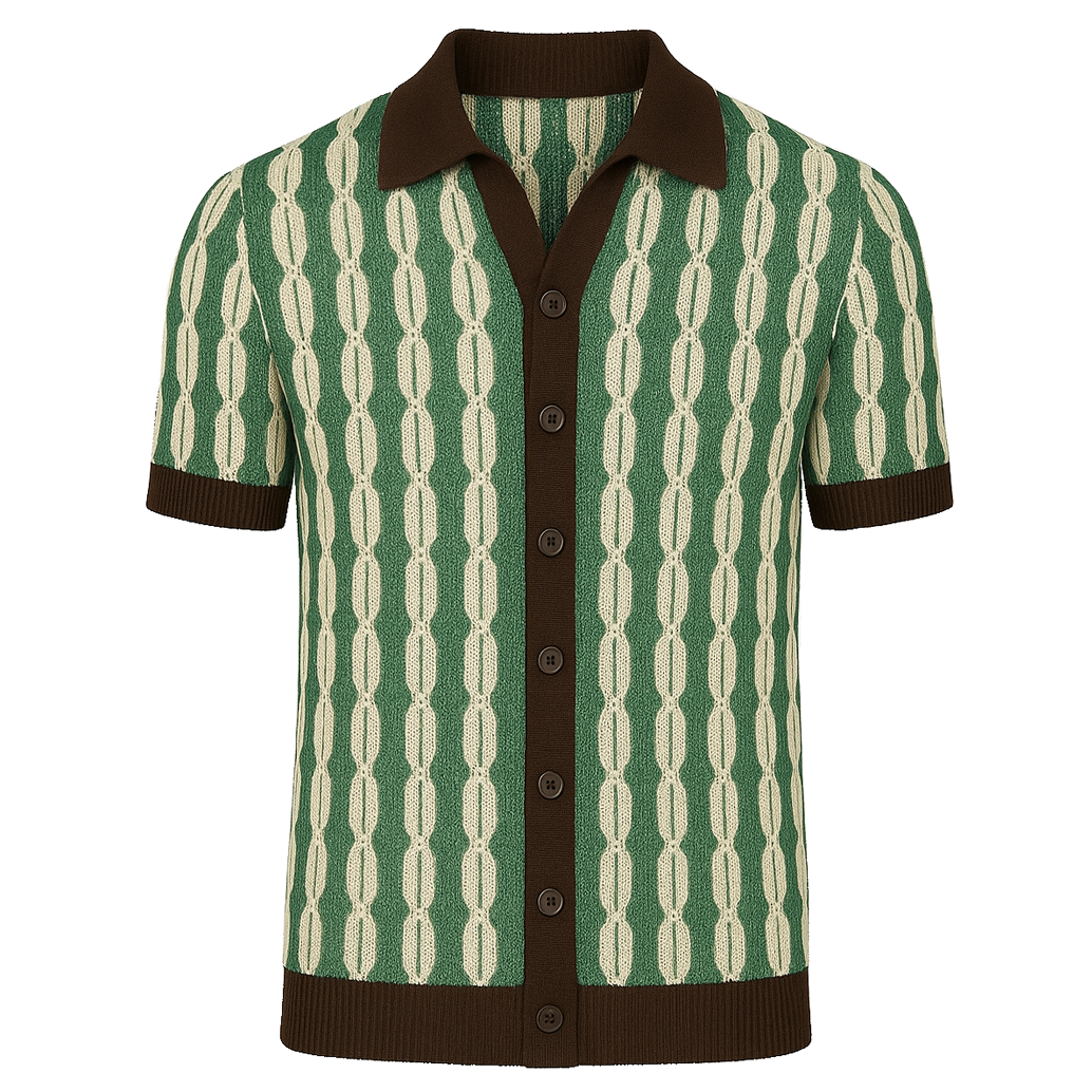 Cárdigan de punto informal de rayas azul azul marino para hombres