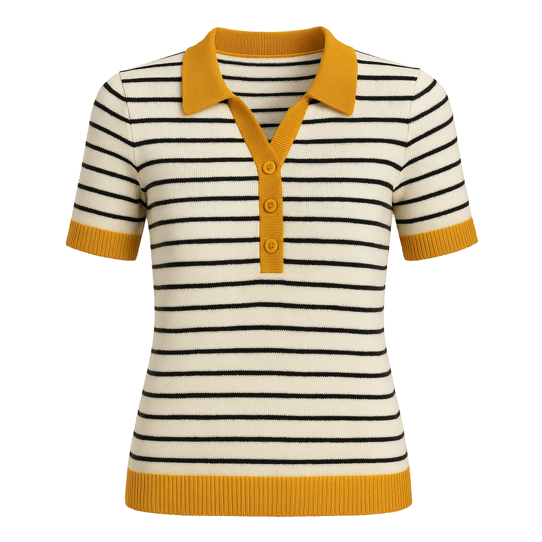 Camiseta de Knit Jacquard Sun Women's Green - Tamaño de la versión corta