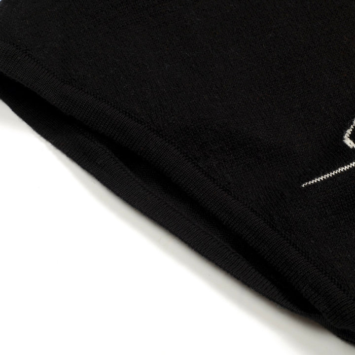 Women's black cross shoulder knit T-shirt - short version size
