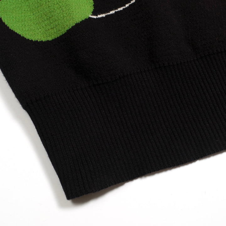 Women's black cross shoulder knit T-shirt - short version size