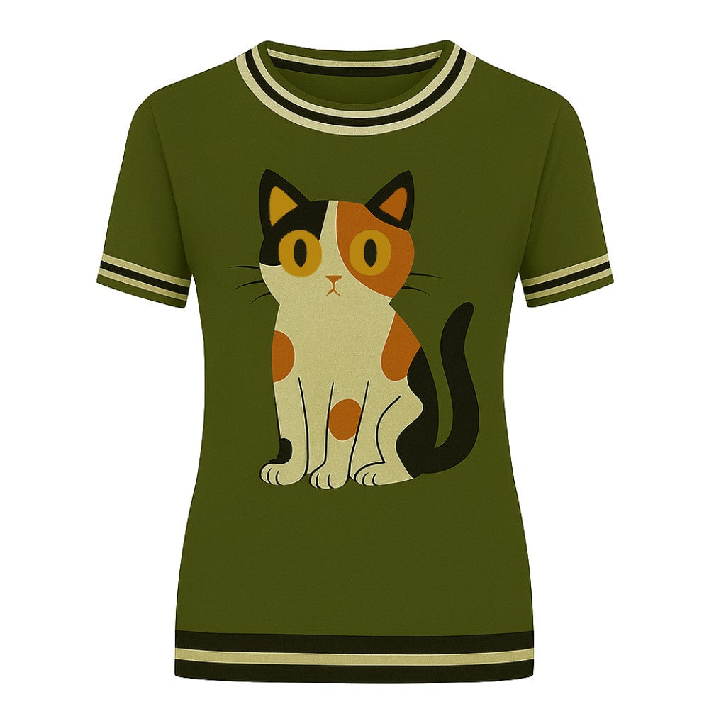 Frauen Orange Cat Flower Jacquard Strickwege