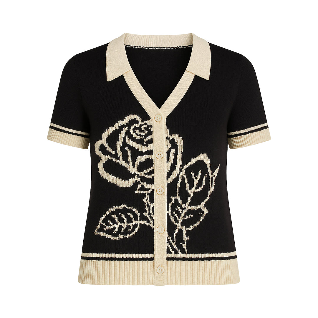 T-shirt tricoté à la mode en forme de cœur pour femmes