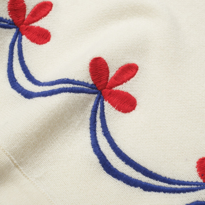 Cardigan homme tricoté à fleurs jacquard rétro couleur abricot