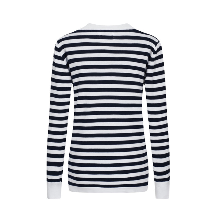 Women's stripe love vintage knit long-sleeved knitwear