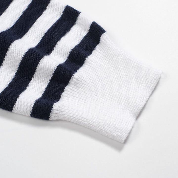 Women's stripe love vintage knit long-sleeved knitwear