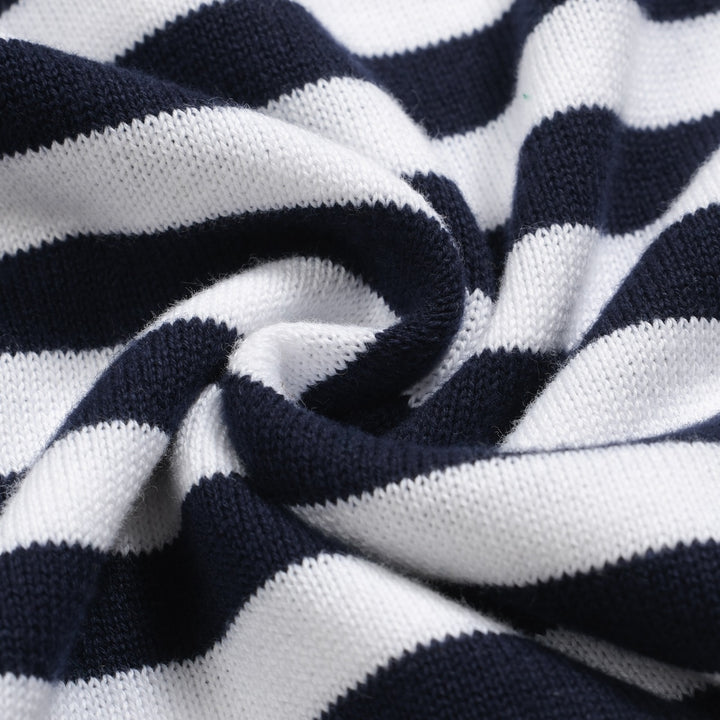 Women's stripe love vintage knit long-sleeved knitwear