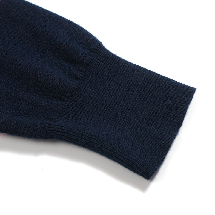 Women's dark blue vintage diagonal stripe knitwear