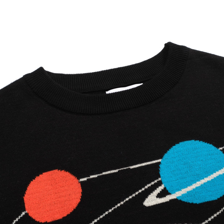 Women's black vintage Planet jacquard knitwear