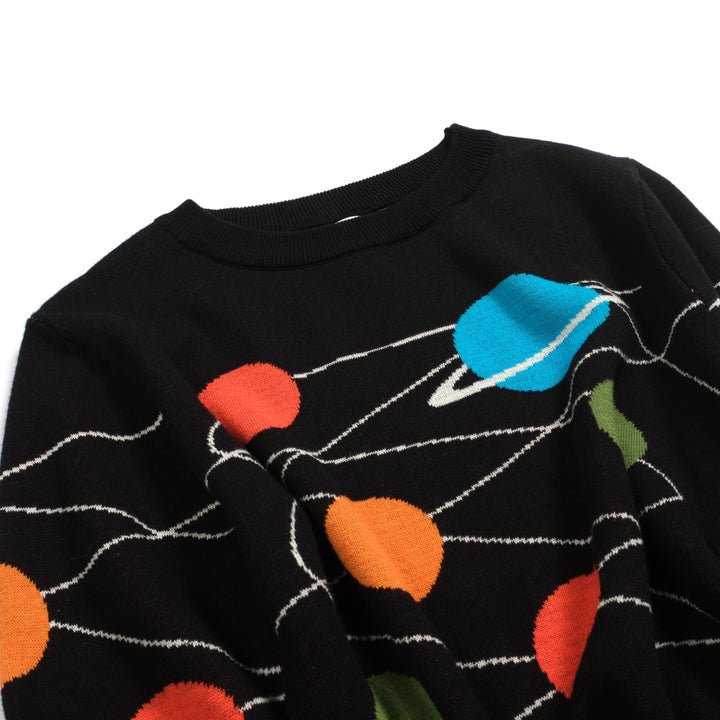 Women's black vintage Planet jacquard knitwear