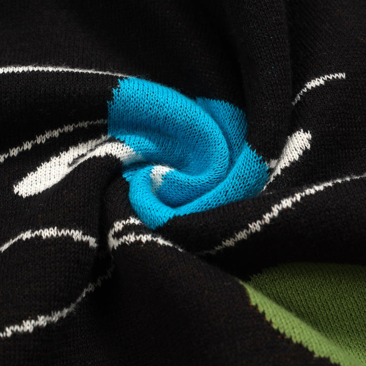 Women's black vintage Planet jacquard knitwear