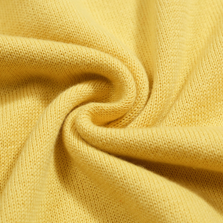 Women's vintage yellow rainbow jacquard knitwear