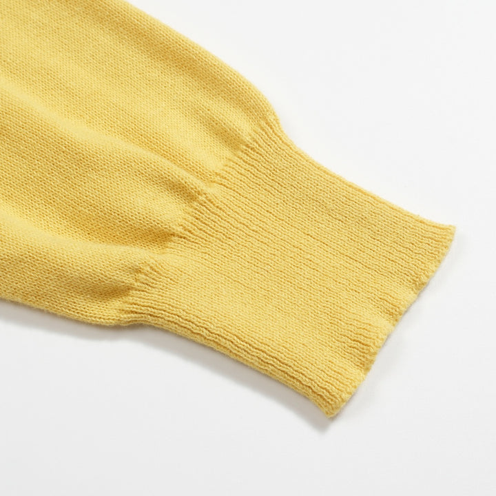 Women's vintage yellow rainbow jacquard knitwear