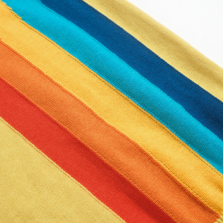 Women's vintage yellow rainbow jacquard knitwear