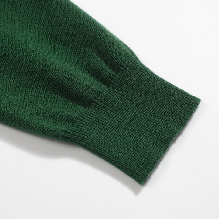 Women's green diagonal stripe vintage knitwear