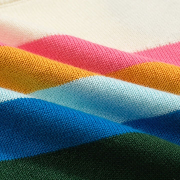 Women's green diagonal stripe vintage knitwear