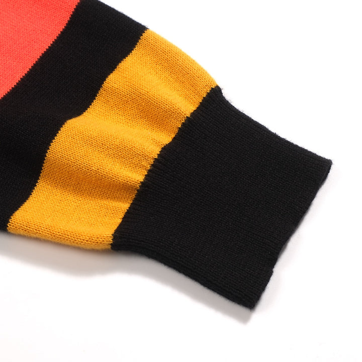 Women's black stripe star vintage knit knitwear