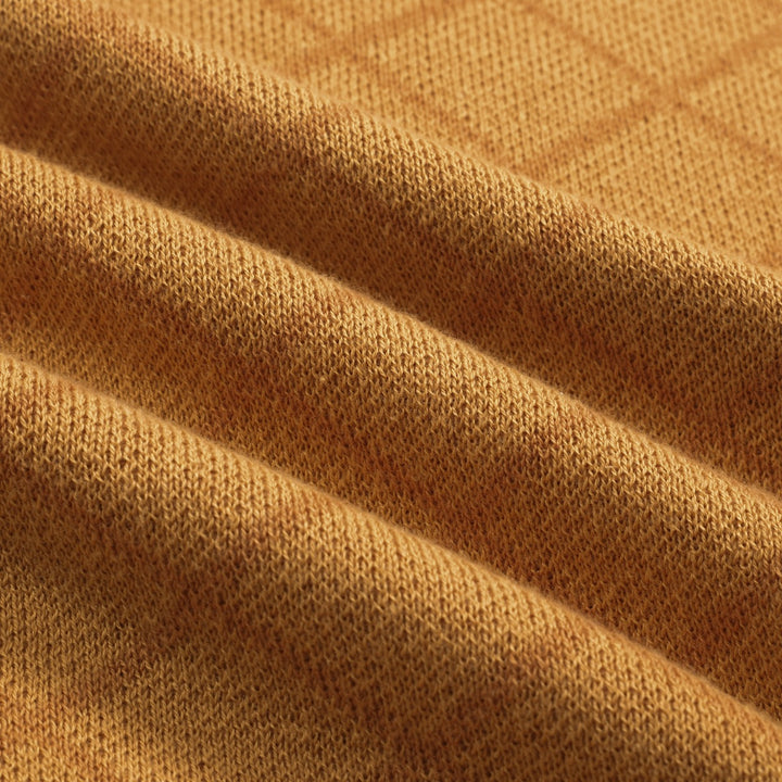 Polo da uomo con scollo a V jacquard da strada retrò kaki