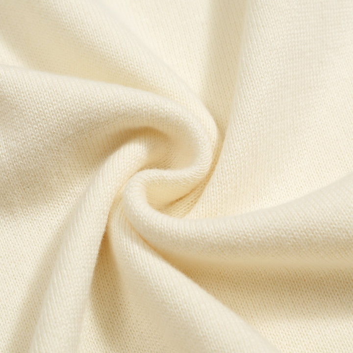 Malhas jacquard listradas brancas creme femininas