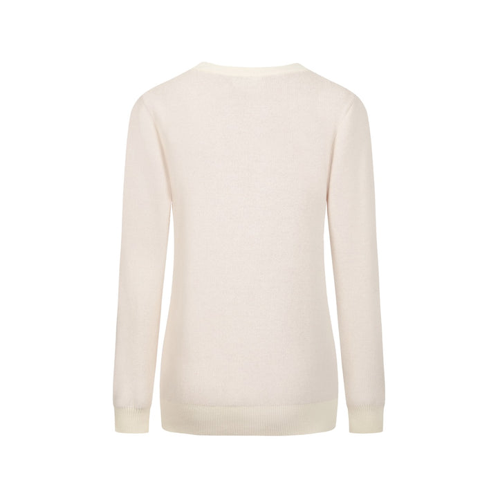 Malhas femininas retrô creme branco cereja jacquard