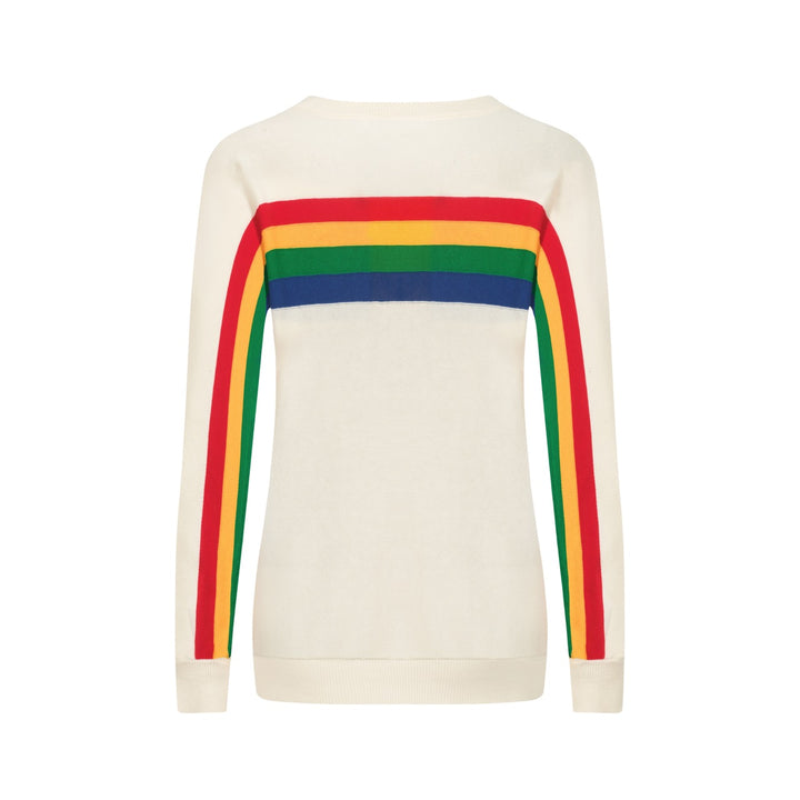 Women's vintage rainbow Jacquard stripes knitwear