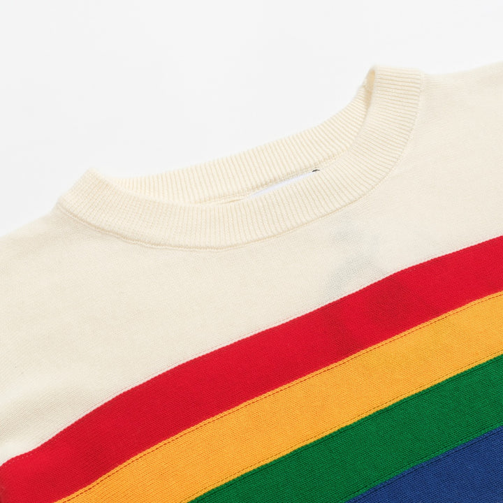 Women's vintage rainbow Jacquard stripes knitwear