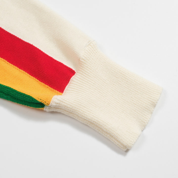 Women's vintage rainbow Jacquard stripes knitwear